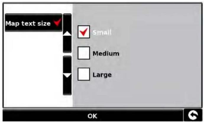 SNOOPER Truckmate Pro S2500 - Map Text Size - 1