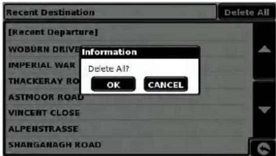 SNOOPER Truckmate Pro S2500 - To delete ALL stored recent destinations - 1