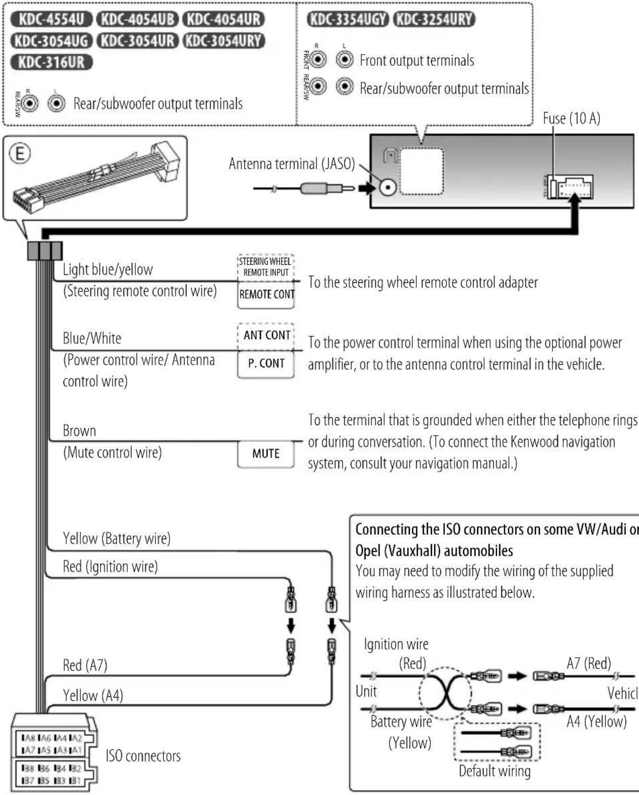 KENWOOD KDC-4554U - Wiring connection - 1