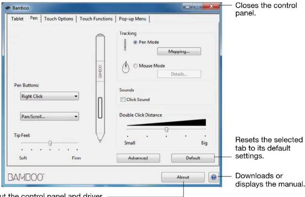 WACOM Bamboo Manga - CONTROL PANEL OVERVIEW - 1
