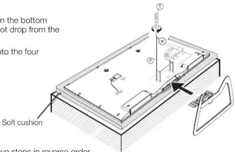 SHARP LC-50LE752 - Inserting the stand - 1
