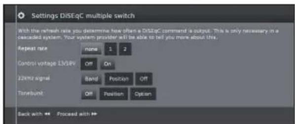 SHARP LC-50LE752 - Setting options for Max. 4 satellites on DiSEqC multiswitch - 1