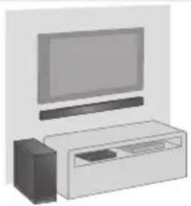 Illustration of a modern TV setup with a monitor, speaker, and built-in box (no text or symbols)