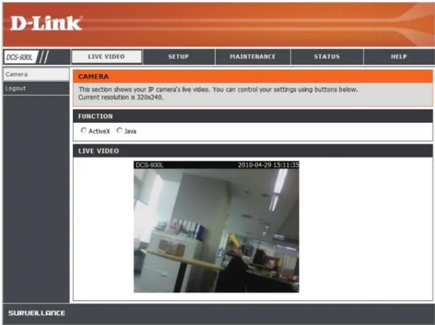 D-LINK DCS-930L - View the Network Camera Using Your Internet Explorer Web Browser - 1