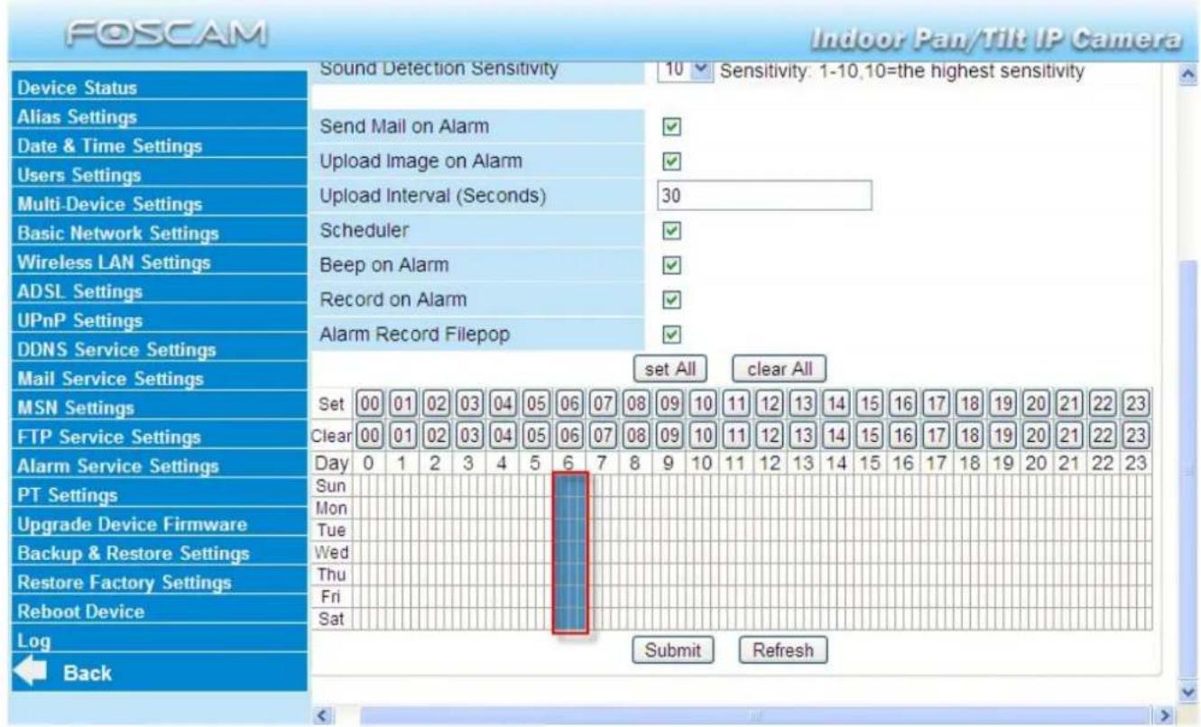 FOSCAM FI8918W - 2) Specify an alarm schedule. - 1