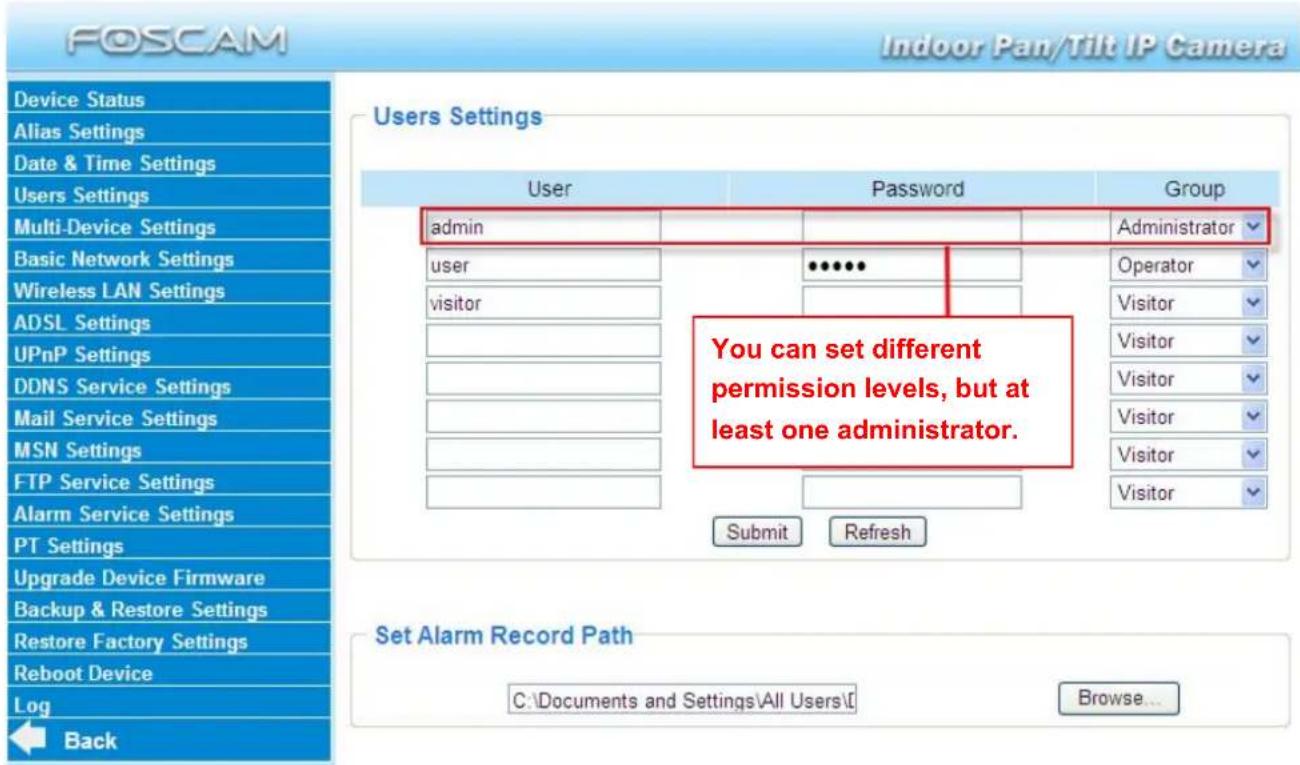FOSCAM FI8918W - User Settings - 1