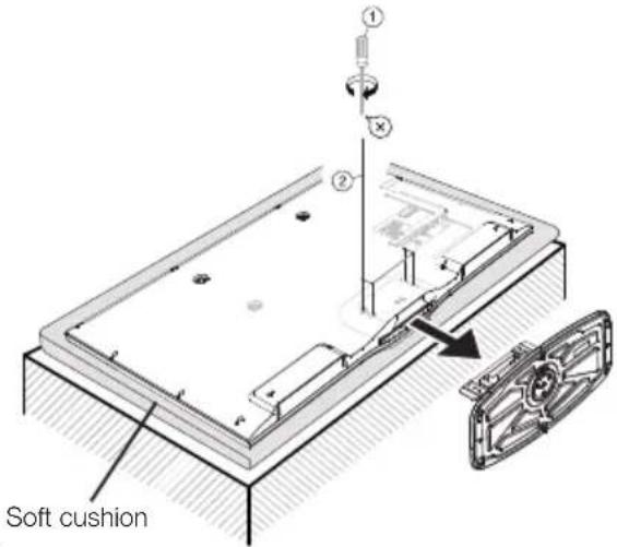SHARP LC-50LE652 - Inserting the stand - 1
