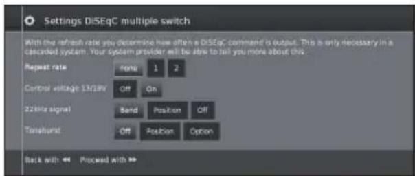 SHARP LC-50LE652 - Setting options for Max. 4 satellites on DiSEqC multiswitch - 1