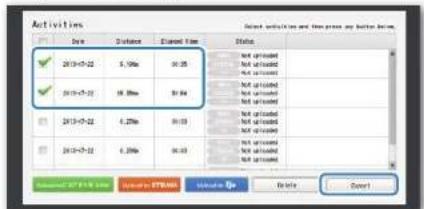 Cateye Stealth 10 CC-GL10 - Check any trip data on the data list screen, and then click on [Export]. - 1
