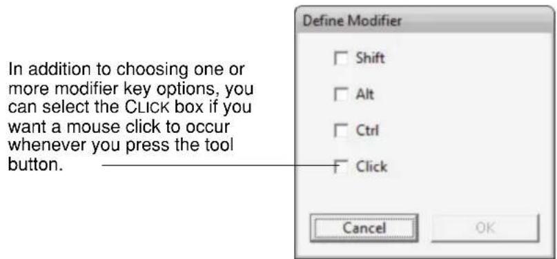 Define Modifier Shift Alt Ctrl Click Cancel OK