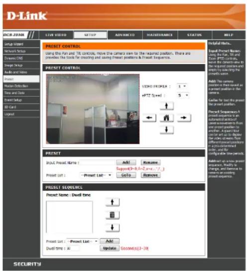 D-LINK DCS-2310L - Preset - 1