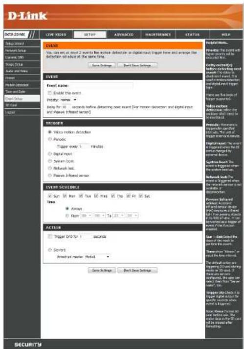 D-LINK DCS-2310L - Add Event - 1
