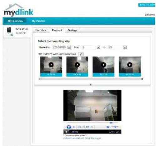 D-LINK DCS-2310L - Playback - 2