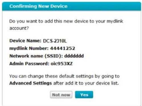 D-LINK DCS-2310L - Check Your mydlink Account - 2