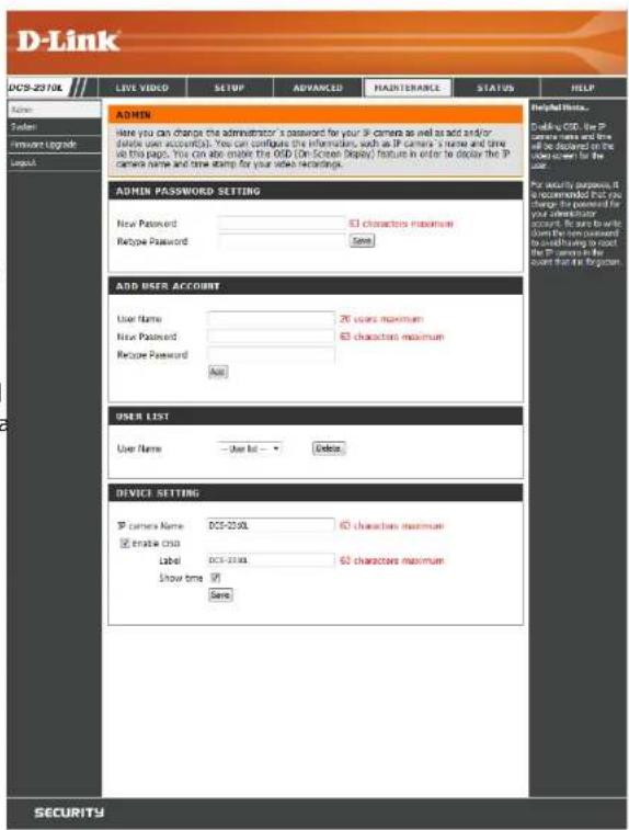 D-LINK DCS-2310L - Maintenance Device Management - 1