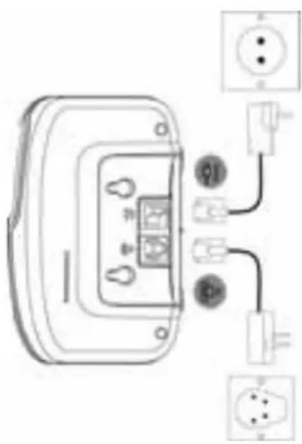 Diagram showing electrical socket connections with labeled components and terminal symbols