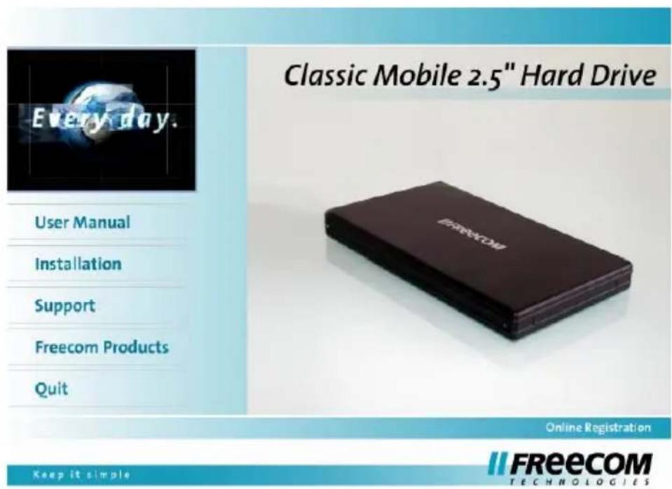 FREECOM Mobile Drive Classic 3.0 - Installation of the Freecom Personal Media Suite - 1