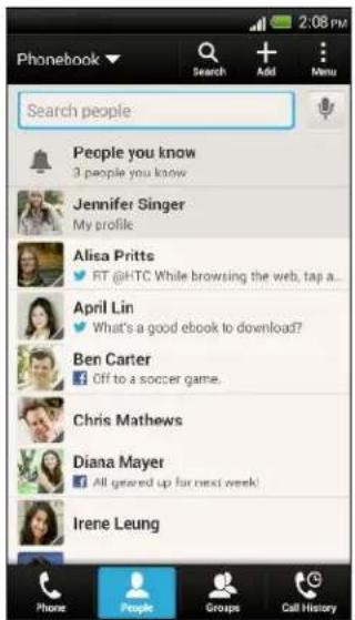 HTC One X Plus - Your contacts list - 1