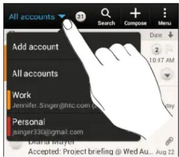 HTC One X Plus - Checking your Mail inbox - 1