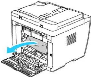 XEROX WorkCentre 6015N - Clearing Paper Jams From the Output Tray - 3