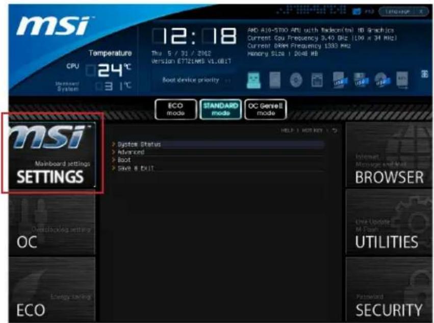 MSI FM2-A75MA-E35 - SETTINGS - 1