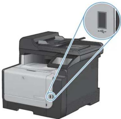 HP LaserJet Pro Color CM1415FNW - Walk-up USB printing - 1