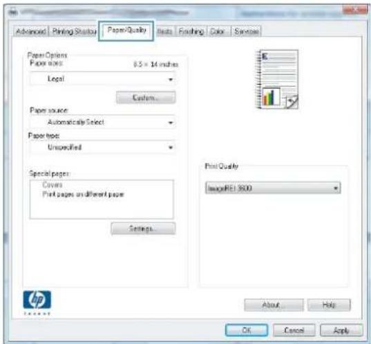 HP LaserJet Pro Color CM1415FNW - Print the first or last page on different paper with Windows - 3