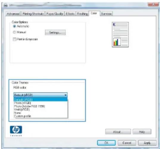 HP LaserJet Pro Color CM1415FNW - Change the color theme for a print job - 1