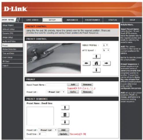D-LINK DCS-7010L - Preset - 1