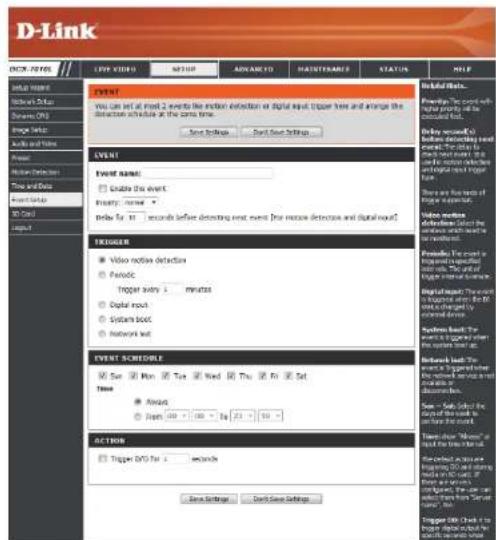 D-LINK DCS-7010L - Add Event - 1