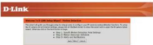 D-LINK DCS-7010L - Motion Detection Setup Wizard - 1