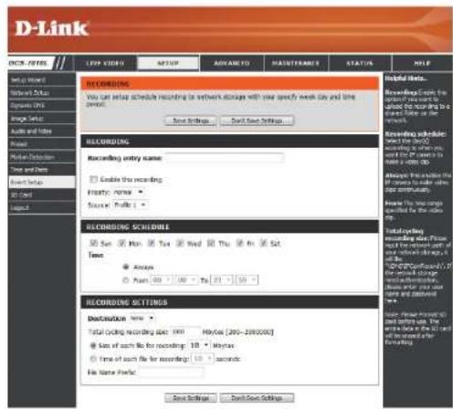 D-LINK DCS-7010L - Add Recording - 1