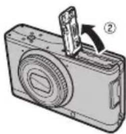FUJIFILM FinePix XF1 - Open the battery-chamber cover. - 2