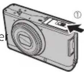 FUJIFILM FinePix XF1 - Open the battery-chamber cover. - 1
