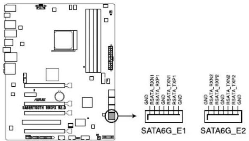 ASUS Sabertooth 990FX R2.0 - ASMedia ^ Serial ATA 6.0 Gb/s connectors (7-pin SATA6G\_E1-2 [gray]) - 1