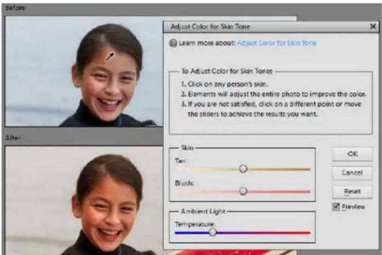 ADOBE Photoshop Elements 11 - Adjust the color of skin tone - 1
