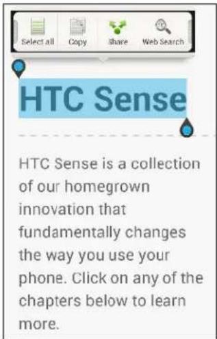 HTC Butterfly - Selecting text - 1
