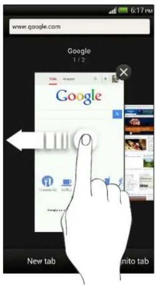 HTC Butterfly - Opening or switching between browser tabs - 1