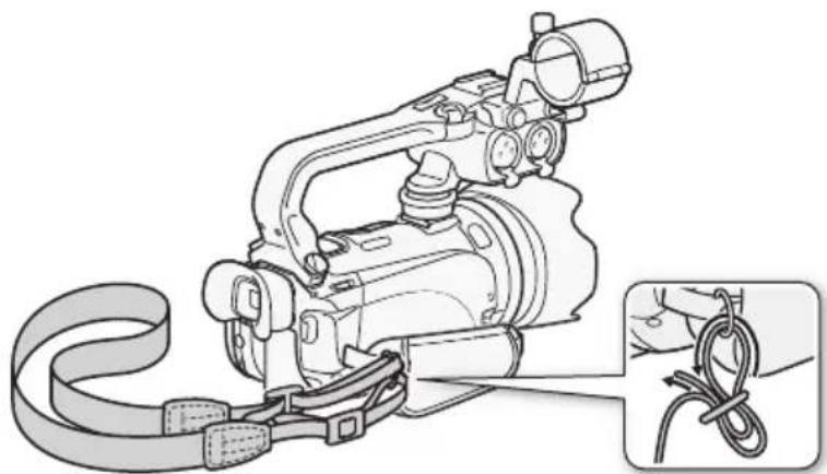 CANON XA10 Pro HD - Attaching an optional shoulder strap - 1