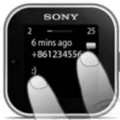 SONY Bluetooth SmartWatch Android - To go back to the previous screen - 1