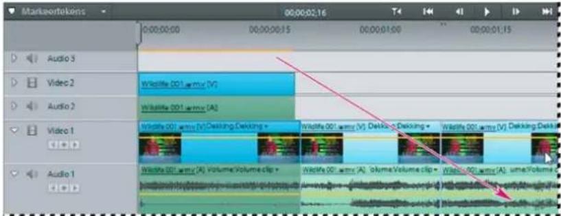 ADOBE Premiere Elements 11 - Clips in de tijdlijn van de Professionele weergave selecteren - 1