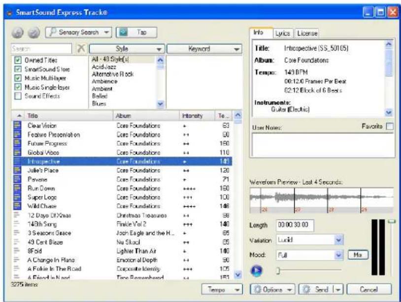 ADOBE Premiere Elements 11 - SmartSound-tracks gebruiken in Adobe Premiere Elements - 1