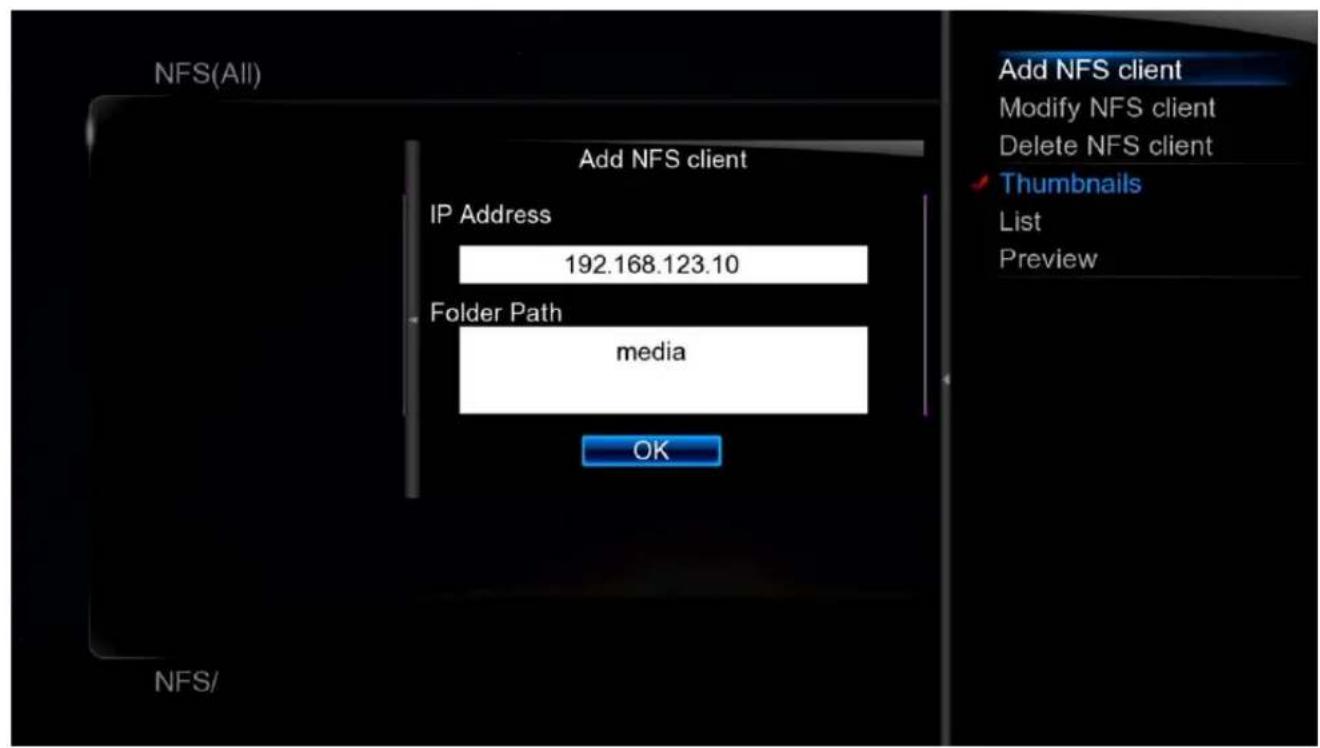 Xtreamer Prodigy - NFS Share Setup - 4