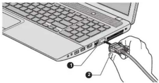 TOSHIBA Satellite C870D-116 - Connecting the monitor cable - 1