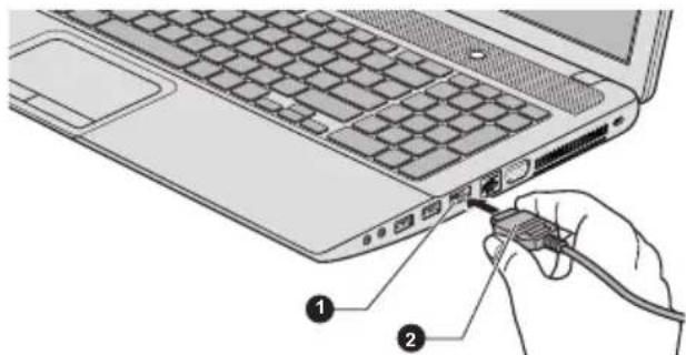TOSHIBA Satellite C870D-116 - Connecting the HDMI out port - 1