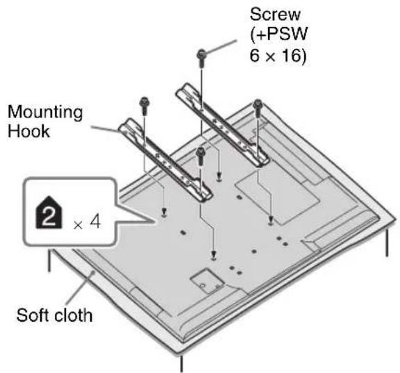 SONY KDL-32CX520 - When installing the base bracket on the wall (for SU-WL50B): - 6
