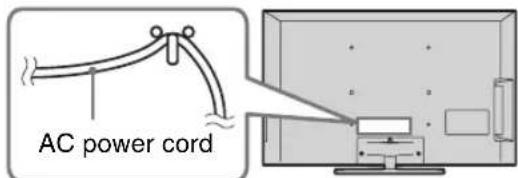 SONY KDL-32CX520 - 6: Organizing the AC power cord/Bundling the cables - 1