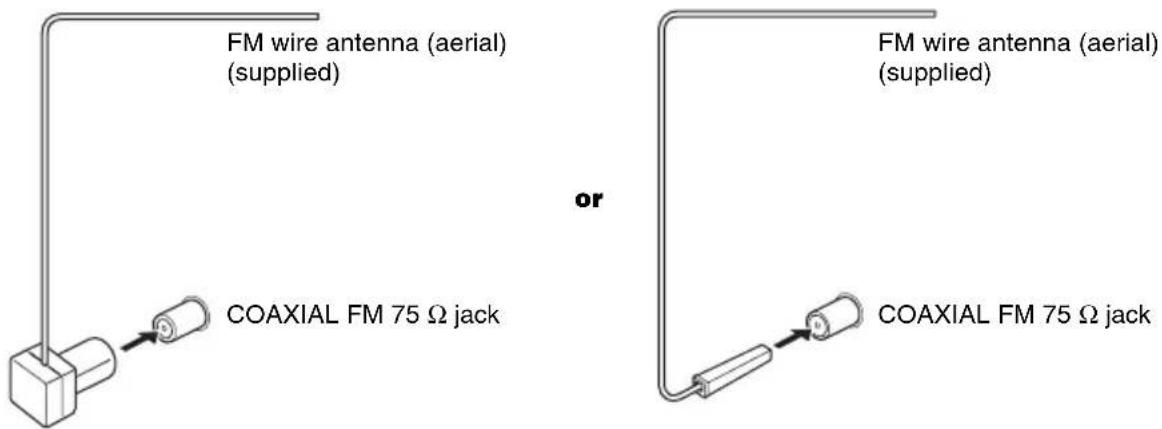 SONY DAV-DZ210D - To connect the FM wire antenna (aerial) - 1