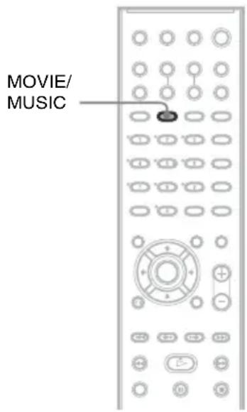 SONY DAV-DZ210D - Selecting the Movie or Music Mode - 1