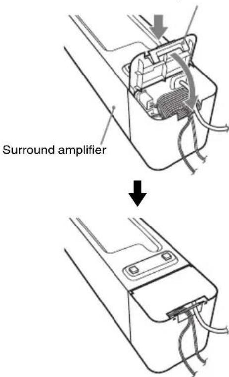 SONY DAV-DZ361W - Insert the tabs of the speaker cord holder in the slots of the speaker cord cover, and press it into place. - 1